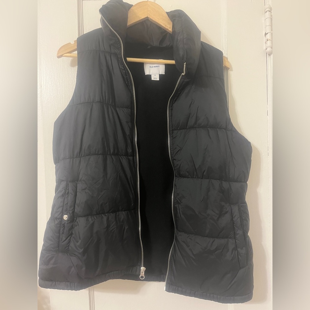 Old Navy Black Quilted Puffer Vest Sleeveless